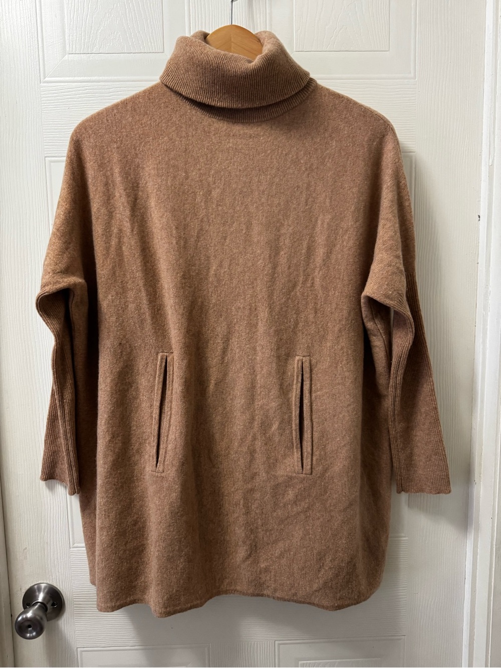 Garnet Hill Soft Camel Turtleneck Sweater